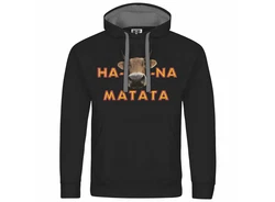 deinshirt Kapuzenpullover KUHna Matata Schwarz/Lila/Rot/Rosa/Braun
