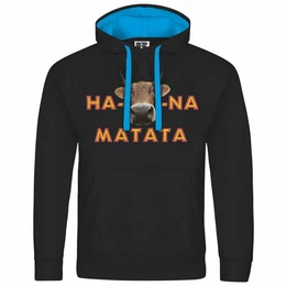 Kapuzenpullover Herren Kapuzenpullover Ha KUHna Matata Mit Print Motiv