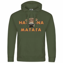 deinshirt Kapuzenpullover KUHna Matata Dunkelgrün/Grün