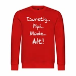 deinshirt Kapuzenpullover Pullover Durstig pipi mde alt Mit Print Motiv Rot/Dunkelrot