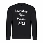deinshirt Kapuzenpullover Pullover Durstig pipi mde alt Mit Print Motiv Dunkelblau/Beige/Rot/Schwarz/Braun/Creme