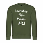 deinshirt Kapuzenpullover Pullover Durstig pipi mde alt Mit Print Motiv Dunkelgrün/Grün/Neonfarben