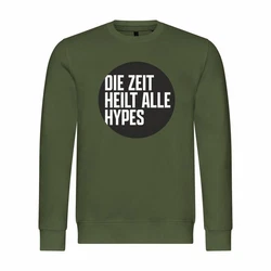 deinshirt Kapuzenpullover Herren Die Zeit heilt alle Hypes Dunkelgrün