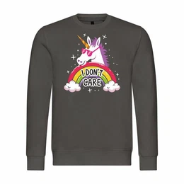 Kapuzenpullover Herren Pullover Einhorn I dont care Mit Print Motiv