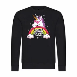 Kapuzenpullover Herren Pullover Einhorn I dont care Mit Print Motiv