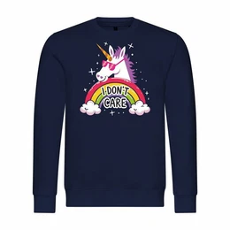 Kapuzenpullover Herren Pullover Einhorn I dont care Mit Print Motiv