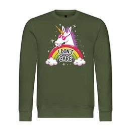 Kapuzenpullover Herren Pullover Einhorn I dont care Mit Print Motiv