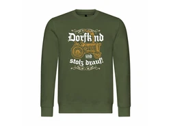 deinshirt Kapuzenpullover Herren Pullover Dorfkind und stolz drauf Dunkelgrün/Khaki/Grün