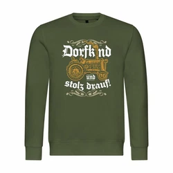 deinshirt Kapuzenpullover Herren Pullover Dorfkind und stolz drauf Dunkelgrün/Khaki/Grün