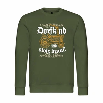 deinshirt Kapuzenpullover Herren Pullover Dorfkind und stolz drauf Dunkelgrün/Khaki/Grün