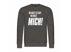 deinshirt Kapuzenpullover Herren Du hast es gut du hast mich Dunkelgrau/Hellgrau/Schwarz/Grau