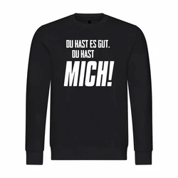 deinshirt Kapuzenpullover Herren Du hast es gut du hast mich Schwarz