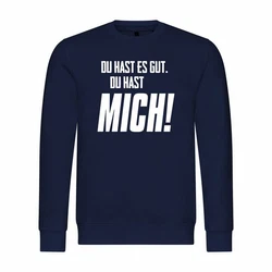 deinshirt Kapuzenpullover Herren Du hast es gut du hast mich Dunkelblau