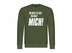 deinshirt Kapuzenpullover Herren Du hast es gut du hast mich Dunkelgrün/Grün/Neonfarben