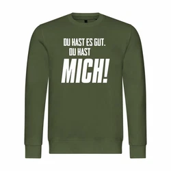 deinshirt Kapuzenpullover Herren Du hast es gut du hast mich Dunkelgrün/Grün/Neonfarben