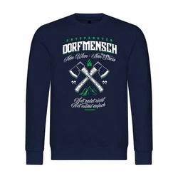 deinshirt Kapuzenpullover Entspannter Dorfmensch Dunkelblau