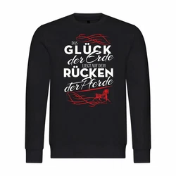 deinshirt Kapuzenpullover Herren Das Glück der Erde liegt auf dem Rücken der Pferde Schwarz