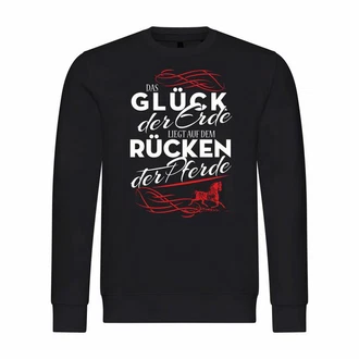 deinshirt Kapuzenpullover Herren Das Glück der Erde liegt auf dem Rücken der Pferde Schwarz