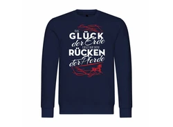 deinshirt Kapuzenpullover Herren Das Glück der Erde liegt auf dem Rücken der Pferde Schwarz/Dunkelblau/Blau