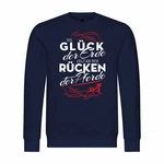deinshirt Kapuzenpullover Herren Das Glück der Erde liegt auf dem Rücken der Pferde Schwarz/Dunkelblau/Blau