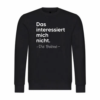 deinshirt Kapuzenpullover Herren Das interessiert mich nicht. DIE BOHNE Braun/Schwarz/Creme