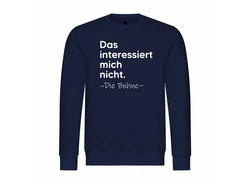 deinshirt Kapuzenpullover Herren Das interessiert mich nicht. DIE BOHNE Dunkelblau/Braun