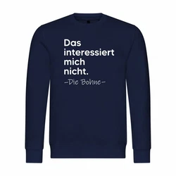 deinshirt Kapuzenpullover Herren Das interessiert mich nicht. DIE BOHNE Dunkelblau/Braun