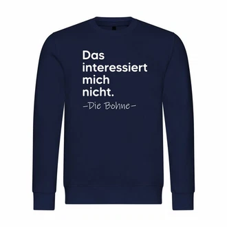 deinshirt Kapuzenpullover Herren Das interessiert mich nicht. DIE BOHNE Dunkelblau/Braun