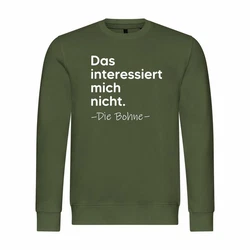 deinshirt Kapuzenpullover Herren Das interessiert mich nicht. DIE BOHNE Dunkelgrün/Braun/Grün/Khaki