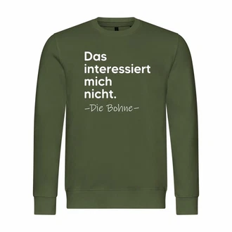 deinshirt Kapuzenpullover Herren Das interessiert mich nicht. DIE BOHNE Dunkelgrün/Braun/Grün/Khaki