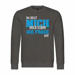deinshirt Kapuzenpullover Herren Da regt mich schon die Frage auf Mit Print Motiv Blau/Dunkelblau/Grau/Dunkelgrau