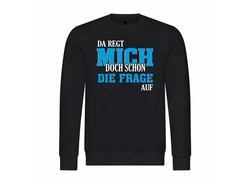 deinshirt Kapuzenpullover Herren Da regt mich schon die Frage auf Mit Print Motiv Schwarz/Blau/Dunkelblau