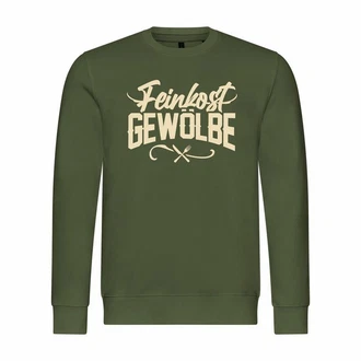 deinshirt Kapuzenpullover Feinkostgewölbe Mit Print Motiv Dunkelgrün/Grün