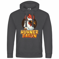 deinshirt Kapuzenpullover Hhnerbaron Mit Print Motiv Rot/Dunkelgrün/Braun/Orange
