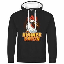 deinshirt Kapuzenpullover Hhnerbaron Mit Print Motiv Orange/Rot/Rosa/Grau/Dunkelgrün