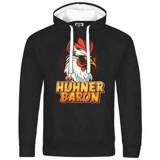 deinshirt Kapuzenpullover Hhnerbaron Mit Print Motiv Orange/Rot/Rosa/Grau/Dunkelgrün
