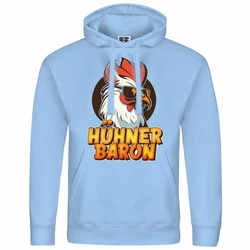 deinshirt Kapuzenpullover Hhnerbaron Mit Print Motiv Hellblau
