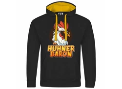 deinshirt Kapuzenpullover Hhnerbaron Mit Print Motiv Orange/Gelb/Braun/Grau