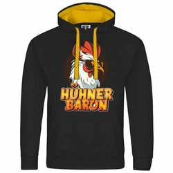 deinshirt Kapuzenpullover Hhnerbaron Mit Print Motiv Orange/Gelb/Braun/Grau