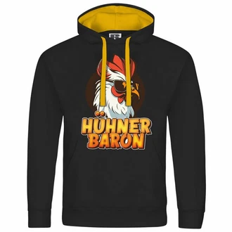 deinshirt Kapuzenpullover Hhnerbaron Mit Print Motiv Orange/Gelb/Braun/Grau