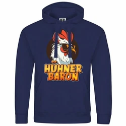 deinshirt Kapuzenpullover Hhnerbaron Mit Print Motiv Blau/Hellblau/Dunkelblau