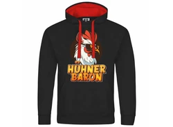 deinshirt Kapuzenpullover Hhnerbaron Mit Print Motiv Rot/Orange/Grau/Dunkelrot/Rosa