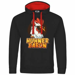 deinshirt Kapuzenpullover Hhnerbaron Mit Print Motiv Rot/Orange/Grau/Dunkelrot/Rosa