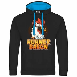 deinshirt Kapuzenpullover Hhnerbaron Mit Print Motiv Orange/Rosa/Braun/Schwarz