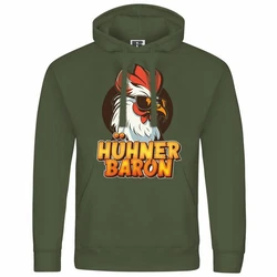 deinshirt Kapuzenpullover Hhnerbaron Mit Print Motiv Dunkelgrün