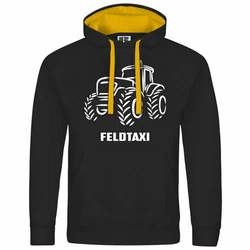 deinshirt Kapuzenpullover Feldtaxi Mit Print Motiv Gelb/Grau