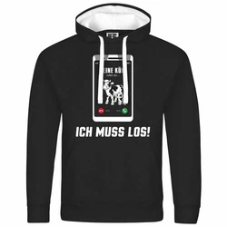 deinshirt Kapuzenpullover Meine Khe rufen an Schwarz/Braun/Lila/Gold
