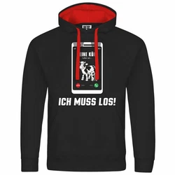 deinshirt Kapuzenpullover Meine Khe rufen an Rot/Schwarz/Dunkelrot