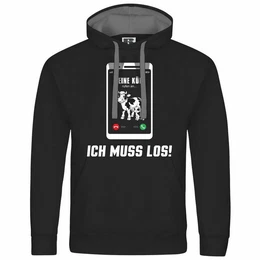 Kapuzenpullover Herren Kapuzenpullover Meine Khe rufen an Mit Print Motiv