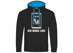 deinshirt Kapuzenpullover Meine Khe rufen an Schwarz/Hellblau/Braun/Blau
